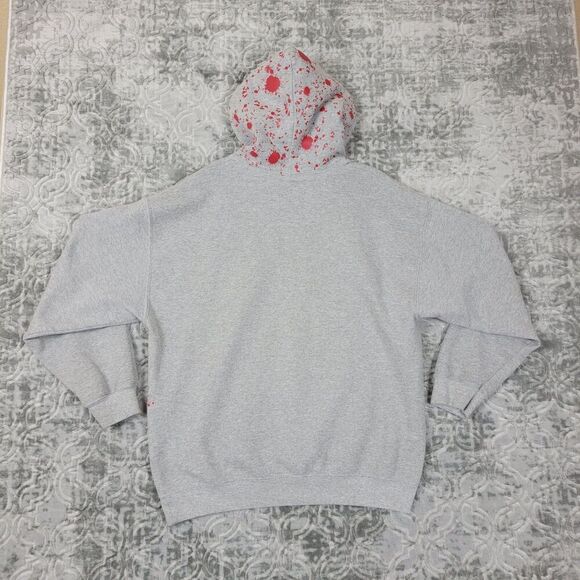 Horror Movie Hoodie Men's Large Gray Tarot Card Bloody Hand Print Film Sweater - Picture 11 of 13